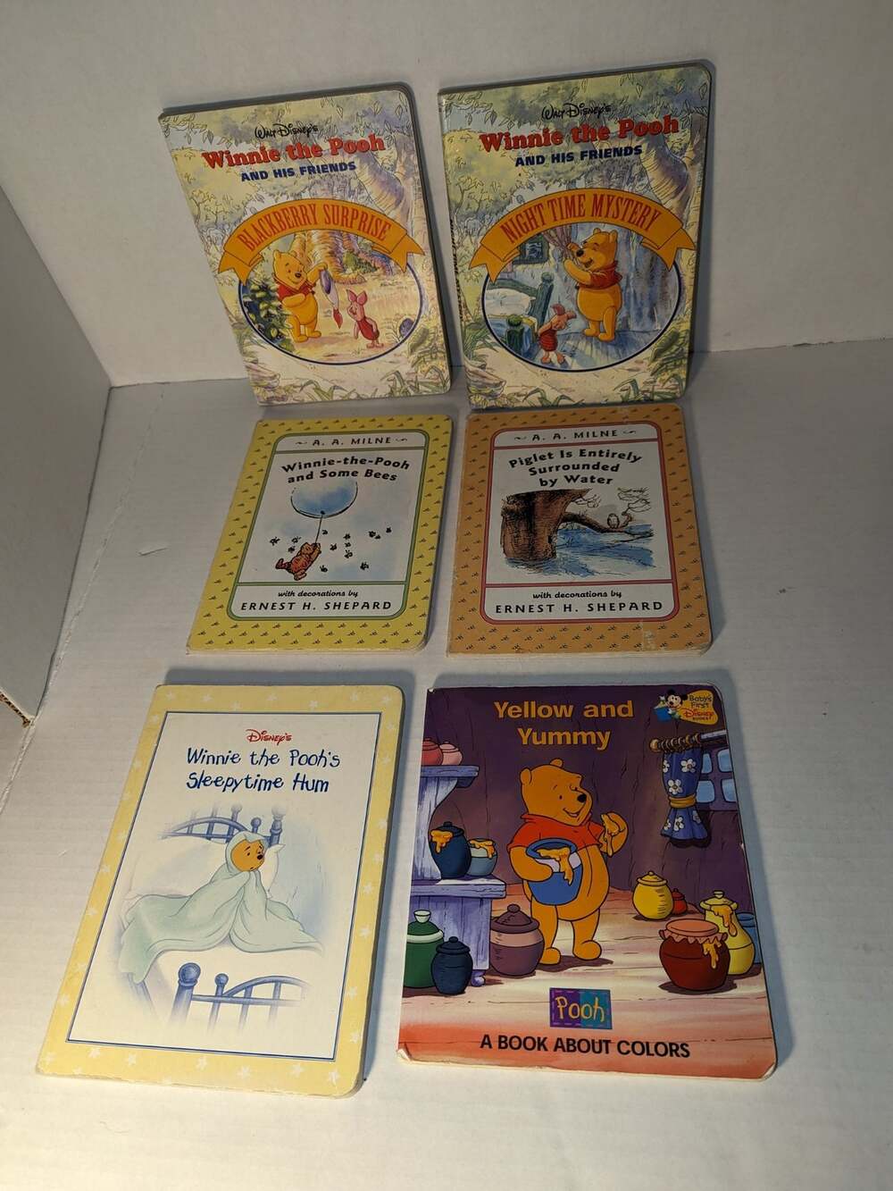 Lot 6 Vintage Winnie the Pooh Children"s Board Books